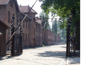 The infamous gate at Auschwitz