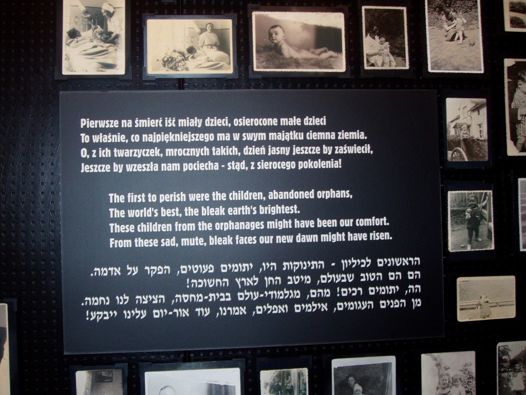 "The first to perish were the children" - pictures found among the remains of Auschwitz-Birkenau now displayed on a wall in the Auschwitz Museum